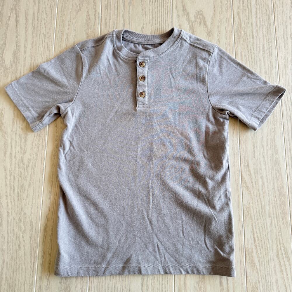 Wonder Nation Boys Henley Shirt Gray Size Medium 8 Short Sleeve